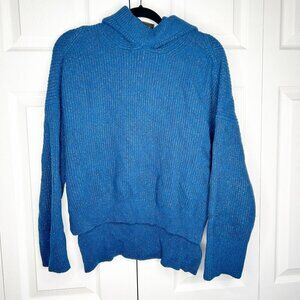 (nude) Blue Lurex Knit Wool Blend Long Sleeve Hooded Sweater Women's Size IT 44